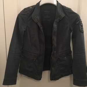 Aeropostale gray motorcycle jacket